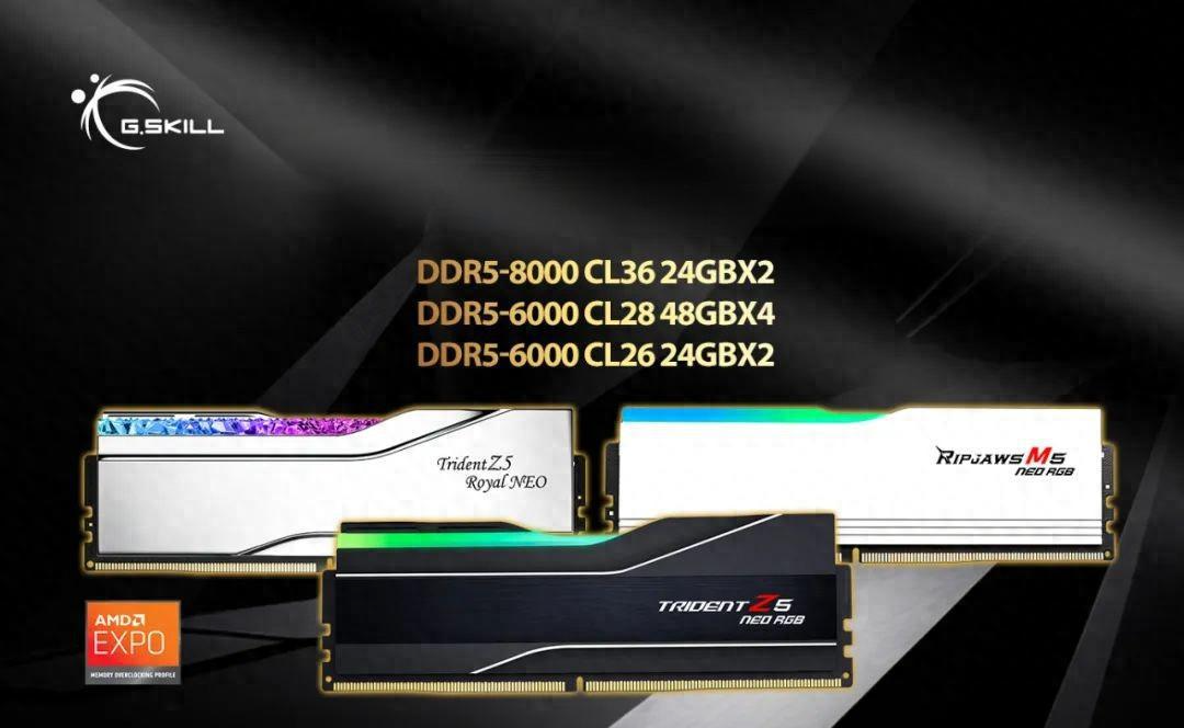 G.SKILL Unveils DDR5-8000 CL36 Memory with AMD EXPO Support