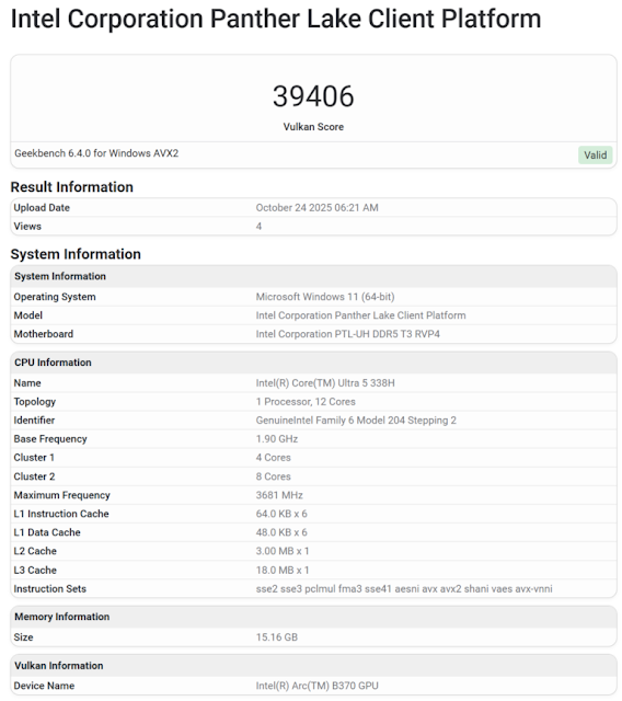 Intel Core Ultra 5 338H