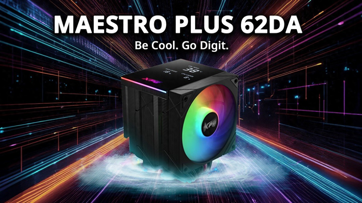 XPG Launches MAESTRO PLUS Air Coolers with Digital Displays and New VALOR AIR PRO Case
