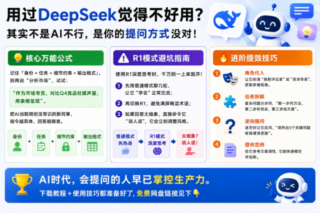 DeepSeek提问技巧+万能公式 教你真正用对AI